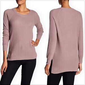 Madewell Alpaca Blend Waffle Textured Knit Pullover High Low Hem Sweater Top L